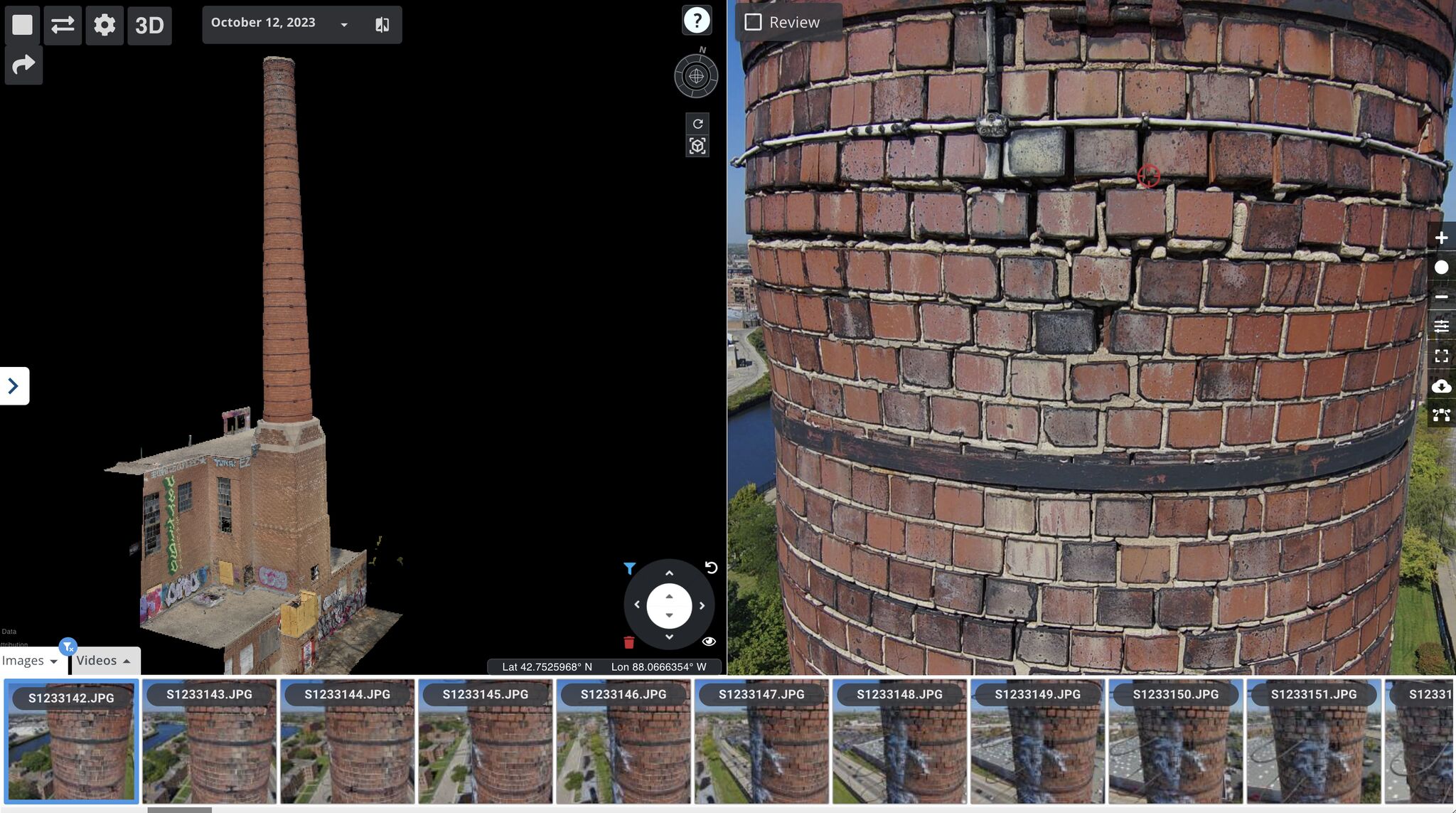 Autonomous Drone Inspection of the Historic Chicago Lathrop Homes' Old Steam Plant Smoke Stack