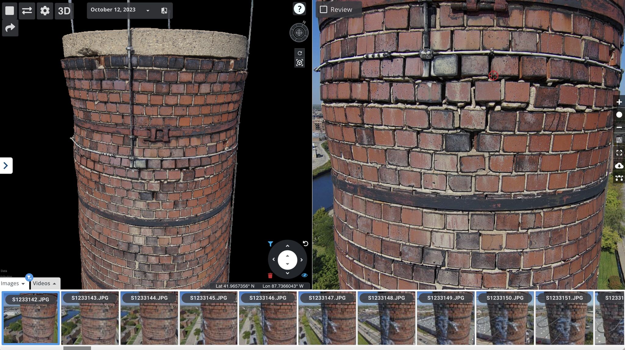 Autonomous Drone Inspection of the Historic Chicago Lathrop Homes' Old Steam Plant Smoke Stack